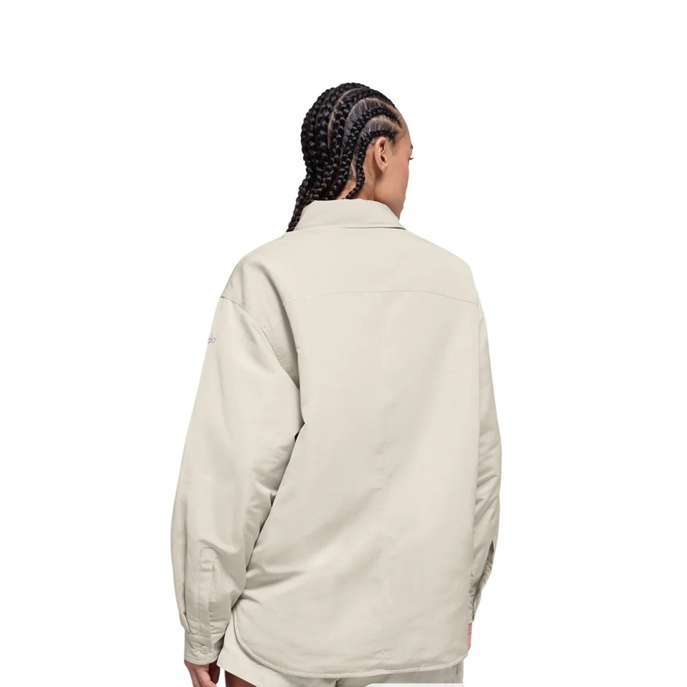 Alo Yoga NWT SZ XS Explorer Button Down Bone White Oversized Shacket W5114R - Picture 3 of 16